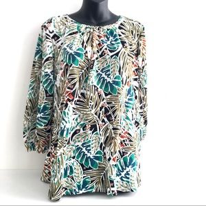 NWT ECI Tropical Floral Blouse. Size L